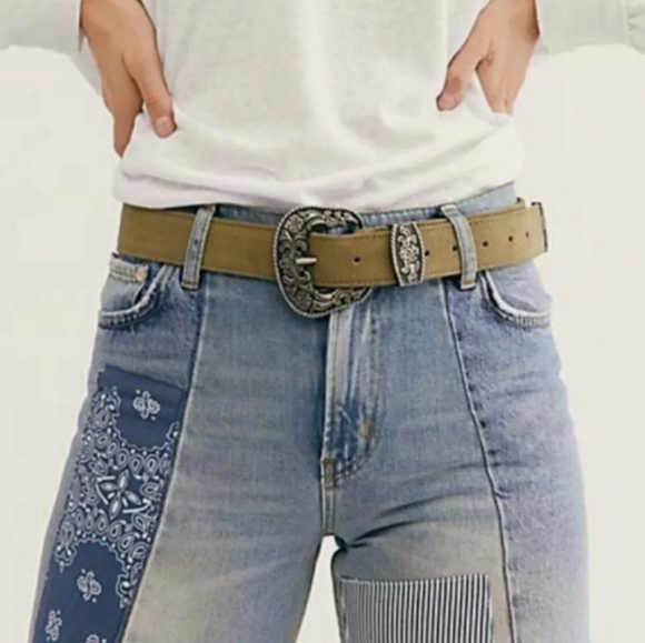 Free People Accessories - Free people luxe suede western belt green small medium